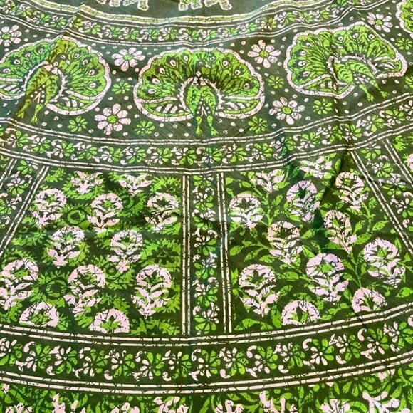 Green and White Wrap Maxi Skirt Made in India NWT - Picture 2 of 2